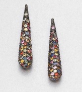 Elongated teardrops are set with a spectrum of sapphires in these gracefully shaped drop earrings.SapphiresBlack rhodium-plated sterling silverLength, about 1.5Post backImported