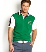 This polo shirt from Nautica is a sea-worthy addition to your spring attire.