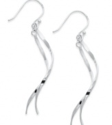 Add an intricate twist. Studio Silver's double drop earrings feature spiraling sterling silver strands on french wire. Approximate drop: 2 inches.