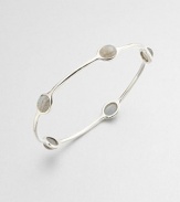 From the Scultura Collection. Five labradorite cabochon stations set in a sleek sterling silver bangle. LabradoriteSterling silverDiameter, about 2.5Slip-on styleImported 