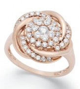 Swirls of pave-set perfection adorn Wrapped in Love's™ stunning knot ring. Crafted in 14k rose gold with an array of round-cut diamonds (3/4 ct. t.w.).