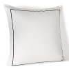 This HUGO BOSS sham exudes regal elegance in white cotton sateen, framed with navy barrata stitch embroidery.