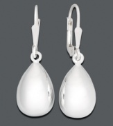 Simple silver drops are sure to become a staple in your wardrobe. Earrings boast a classic teardrop design that is both timeless and stylish. Crafted in sterling silver. Approximate drop: 1-1/4 inches.