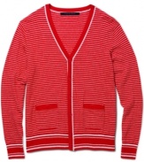 This is not your grandpa's knit-layer up for any weather pattern in this cool cardigan from Sean John.