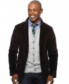 This corduroy blazer from Argyle Culture is a fall staple. Layer it with a button front shirt for some more polish or a nice t-shirt for a more casual look