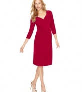 Look your best in this sexy petite B-Slim dress by Elementz, with built-in slimming lining for a smooth silhouette.