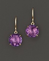 18K yellow gold is set with glittering amethyst.