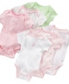 No matter what mood she's in, your angel will be comfy and look sweet in a bodysuit from this Little Me three pack.