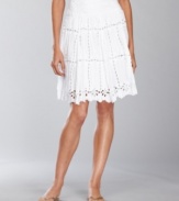 Full and feminine, INC's eyelet skirt adds a sweet touch to your wardrobe. So pretty with pastel tops!