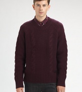 EXCLUSIVELY AT SAKS. Burberry Brit's take on the classic cable-knit sweater made from a luxurious stretch-wool blend.CrewneckRaglan sleevesPull-on styleRibbed trim98% wool/1% polyamide/1% elastaneDry cleanImported