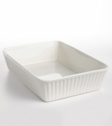 Many of Martha's favorite dishes are served straight from the oven. This deep-sided baking dish is beautiful enough to have a place at the dining table, yet durable enough for the rigors of use.