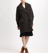 Military-inspired tailoring and removable cuffs renew this oversized, wool-rich sweater coat. Notched lapelsDouble-breasted button frontLong sleeves with removable cuffsFront flap pocketsAbout 36 from shoulder to hem70% wool/20% wool/10% nylonDry cleanImportedModel shown is 5'10 (177cm) wearing US size Small.