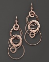 From the Rosé collection, hammered jet set in earrings in rose gold. Designed by Ippolita.