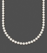 Polish your look with bright white pearls. Belle de Mer necklace features AAA Akoya cultured pearls (8-8-1/2 mm) set in 14k gold. Approximate length: 16 inches.