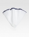 A modern twist on the classic pocket square, contrast stitching outlines this circular design woven from crisp, lightweight cotton.Diam., about 13CottonDry cleanMade in Italy