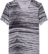 Keep your style flowing freely with this striped t-shirt from INC International Concepts.