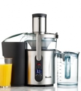 Feed your body with fresh fruit and vegetable juices, extracted down to the very last drop with the Breville Ikon juicer. A polished powerhouse, this unit can churn out an 8 oz. glass of delicious juice in just 5 seconds. One-year limited warranty. Model BJE510XL.