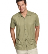 In a lightweight short-sleeved style, this shirt from Via Europa immediately updates your warm-weather wardrobe.