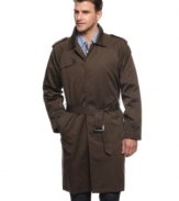 With a lightweight design and a luxe hand, this London Fog raincoat keeps your look intact, weather or not.