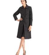 So chic with a nod to vintage glamour, Kasper's coat makes it easy to dress up your basic black sheath dress or pencil skirt.