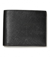 Jack Spade Crosshatch Leather Bi-fold Wallet