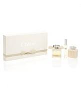 Chloé's newly unveiled signature scent captures the creative, confident individuality of the Chloé woman. A fresh and feminine fragrance with an utterly innate sense of chic. Set includes 2.5 oz. Eau de Parfum Spray, 3.4 oz. Body Lotion, and 0.2 oz. Rollerball.