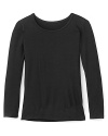 The season's must-have top for cords, jeans and skirts, this Aqua long sleeve tee is cool way to work new-season style.