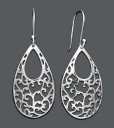 Embrace the intricacies of subtle style. These ornate, filigree drops by Giani Bernini feature a cut-out teardrop shape crafted in sterling silver. Approximate drop: 1-1/2 inches.