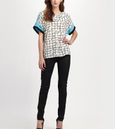 EXCLUSIVELY AT SAKS. A bold geometric print lends a modern touch to this breezy dolman top.ScoopneckDropped shouldersDolman sleevesPullover styleAbout 27 from shoulder to hemPolyesterDry cleanImportedModel shown is 5'9 (175cm) wearing US size Small.