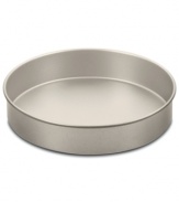 Make a cake for it! Showoff your best baking skills with this heavy-gauge aluminized steel cake pan, which heats evenly and features a nonstick finish that knows when to let go & how to clean up quick & easy. A dishwasher-safe design eliminates any bother after baking, plus the thick rolled edges on the pan prevent warping for a lifetime of use. Lifetime warranty.