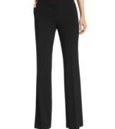 Calvin Klein's trousers look dynamic with a wide-leg silhouette and stunning with a fitted top tucked in!