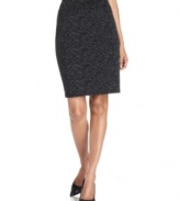 Style&co.'s sleek ponte-knit pencil skirt features a chic animal pattern in neutral hues--a cinch for mixing and matching with colorful tops!