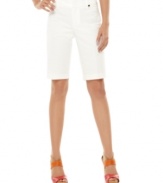 In a bright white, these Calvin Klein bermuda shorts are the perfect bottoms to anchor bold spring looks!