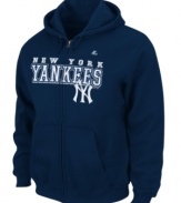 Hit it out of the park! Cheer on your favorite team in style and comfort in this Majestic New York Yankees hoodie.