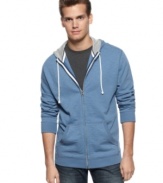 Pop the hood on casual weekend style with this soft slub hoodie from Club Room.