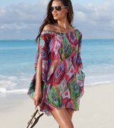 A Macy's exclusive, look beach-chic in this Kenneth Cole Reaction printed tunic -- a hot cover up!