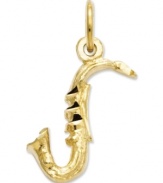 Hit all the right notes with this sweet saxophone charm. Crafted in 14k gold, charm features all the intricate keys and details. Chain not included. Approximate length: 4/5 inch. Approximate width: 2/5 inch.