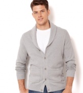 A fall classic returns to add some polish to your layers with this shawl-collar cardigan from Nautica.