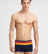 Stay cool by the pool, the beach and beyond in these quick-drying, striped, cropped swim shorts.Elastic waistbandInseam, about 272% polyamide/28% elastaneMachine washImported