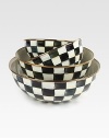 Add a little flair to every meal with this generously sized bowl, hand-painted in the line's signature black-and-white checks.From the Courtly Check collectionEnameled steelHand washImported