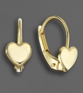 A sweet heart for the little sweetheart herself. These clip-on earrings are crafted of 14k gold and measure approximately 1/2 inch.