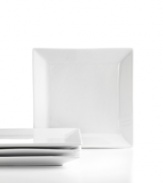 With a sleek new silhouette in white porcelain, The Cellar's Whiteware square appetizer plates offer durability and versatility for all your entertaining needs.