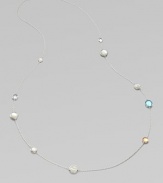 From the Wonderland Collection. A delicate silver chain is sprinkled with faceted round stones, including colorful quartz-layered doublets, iridescent mother-of-pearl and radiant clear quartz.Mother-of-pearl and clear quartzSterling silverLength, about 40Lobster claspImported