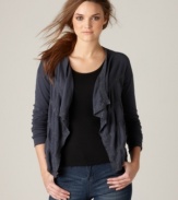 This easy open front cardigan has a dash of sparkle for a bit of edge, from DKNY Jeans.