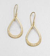 From the Stardust Collection. Radiant 18k gold accented with dazzling diamonds in a pretty teardrop design. 18k goldDiamonds, .33 tcwDrop, about .9Hook backImported 