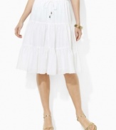 Lauren by Ralph Lauren's skirt exudes whimsical, bohemian-inspired style in a breezy three-tiered construction.