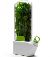 When you buy a bunch of fresh herbs at the market, what do you do? The story is usually the same: you use some and leave the rest in the fridge to wilt away. This innovative tool is a true herbal remedy, prolonging the life of herbs for up to three weeks. One-year warranty.