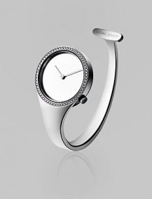 From the Vivianna Collection. This modern, surrealist open-bangle design of stainless steel is crowned with a diamond bezel.Quartz movement Water-resistant to 6 ATM Stainless steel case, 27mm (1.06) Diamond bezel, 0.29 tcw Silver mirror dial Made in Switzerland