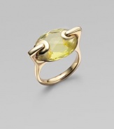 From the Lollidrops Collection. A modern take on the cocktail ring, offering a large oval of faceted quartz in a grommeted setting of 18k yellow gold. Lemon quartz 18k yellow gold Length, about 1 Made in USA