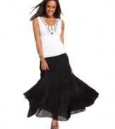 Make a dramatic statement in this Elementz maxi skirt. Made from 100% crisp cotton and featuring pleating throughout, it's a cool way to stay stylish this summer.